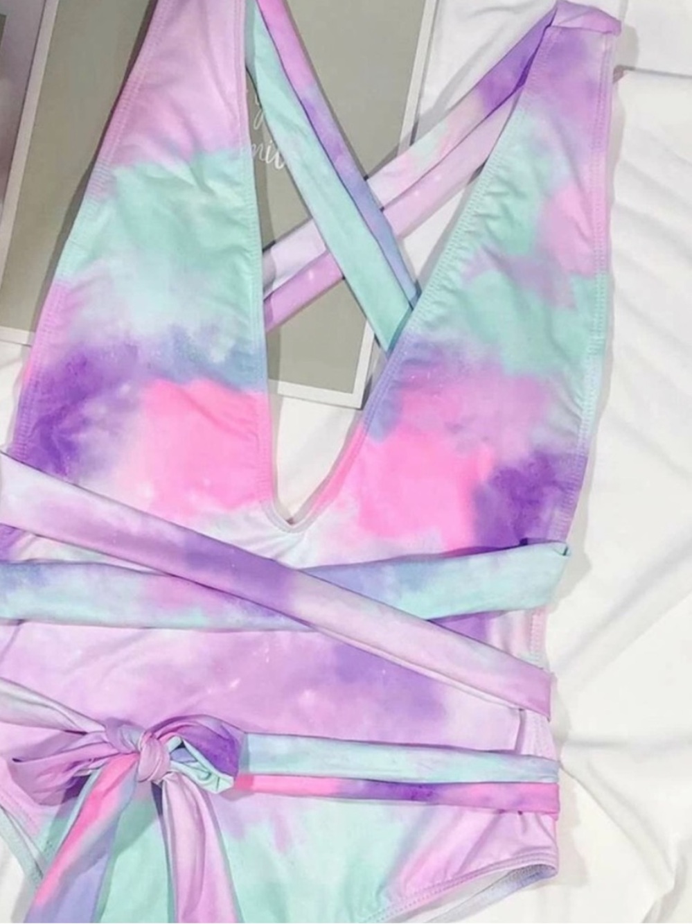 NWOT Tie Dye One Piece Multi-Way Swimsuit - size S - Picture 6 of 15
